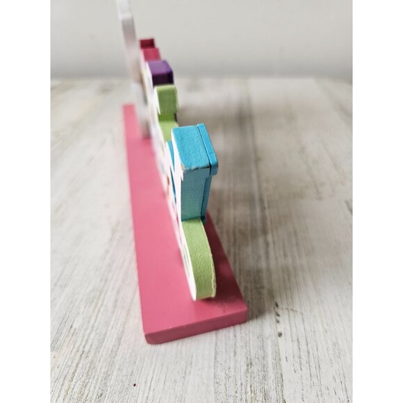 Happy Easter Bunny rabbit sign decor glitter sparkle pastel - Picture 9 of 9